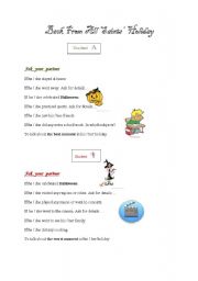 English Worksheet: pair-work speaking activity after all saints holiday