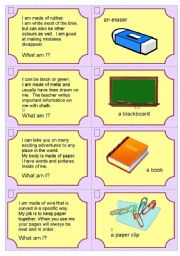 English Worksheet: Riddles - Classroom equipment 1 of 2