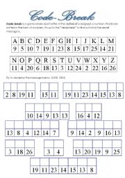 English Worksheet: Code Break