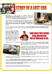 Papa John Finds his car (Reading+Multiple Choice)