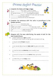 English Worksheet: Present Perfect - Exercises for further practice