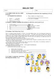 English Worksheet: ENGLISH TEST