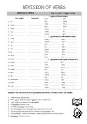 Revision of verbs and tenses (3 pages)