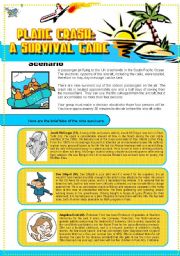 English Worksheet: Plane Crash: A Survival Game