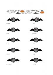 English worksheet: Halloween Sentences (2/2)