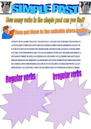 English Worksheet: Review  regular and irregular verbs