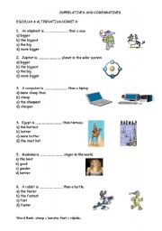 English Worksheet: SUPERLATIVES AND COMPARATIVES