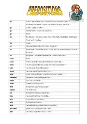 English Worksheet: Revision of prepositions (2 pages)