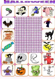 English Worksheet: HALLOWEEN WORDSEARCH