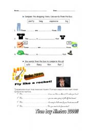 English Worksheet: Comparing shopping items