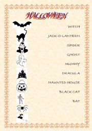 English Worksheet: HALLOWEEN