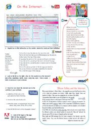 English Worksheet: On the Internet