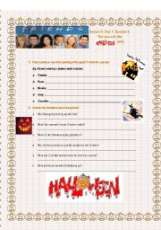 English Worksheet: Friends - Season 8  Disc 1  Episode : The one with the Halloween Party