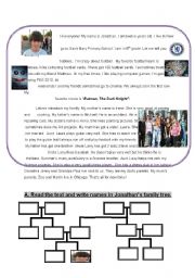 Family tree &  present simple & present continuous & chores