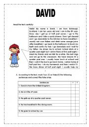 English Worksheet: TEST YOUR ENGLISH - DAILY ROUTINE