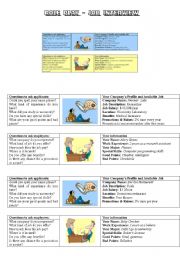 English Worksheet: Cards - Role play - The Job Interview