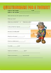 English worksheet: Interviewing tourists activity