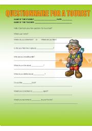 English Worksheet: Interviewing tourists activity