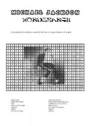 English Worksheet: Michael Jackson wordsearch