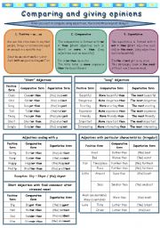 English Worksheet: Comparing and giving opinions