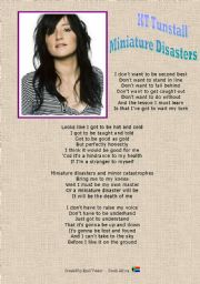 English Worksheet: Song : KT Tunstall Miniature Disasters