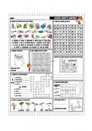 English Worksheet: School Object Madness