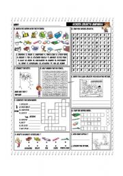 English Worksheet: School Object Madness