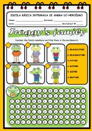 English Worksheet: FROGGYS FAMILY