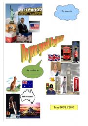 English Worksheet: Page cover for English language notebook