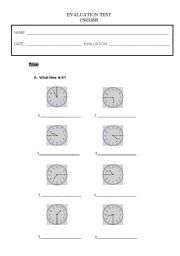 English test - time, present simple, past simple, adverbs of frequency - 5 pages