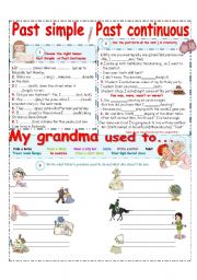 English Worksheet: Past Simple and Past Continuous +Used to
