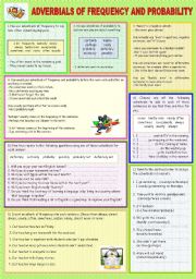 English Worksheet: ADVERBIALS OF FREQUENCY AND PROBABILITY