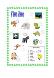 English worksheet: In the zoo