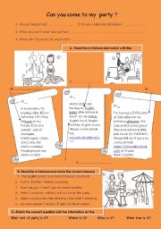 English Worksheet: Halloween Party Invitation
