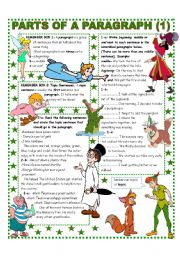 English Worksheet: PARTS OF A PARAGRAPH (1/2) EASY REFERENCE AND ACTIVITIES .Upper Elementary & up.