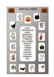 English Worksheet: Halloween matching