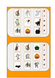 English Worksheet: Halloween bingo cards 2/2