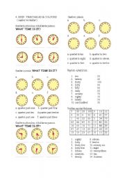 English Worksheet: telling the time