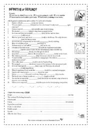 Infinitive or Gerund? Worksheet for Adult Learners (B/W version)
