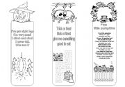 HALLOWEEN BOOKMARKS BLACK & WHITE FRONT