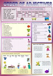 English Worksheet: ORDER OF ADJECTIVES