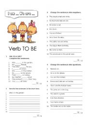 English Worksheet: Verb to BE