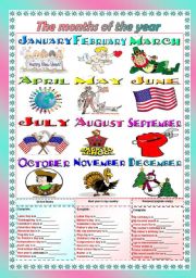 English Worksheet: The months of the year