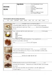 English Worksheet: Brownie recipe - exercise