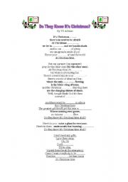 English worksheet: Do they Know its Christmas? by TV Allstars