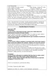 English Worksheet: daily routine