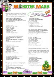 English Worksheet: Hallowwen Set  (5)  -  LETS SING!  