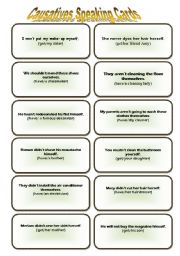 English Worksheet: CAUSATIVES SPEAKING CARDS - 1 - 