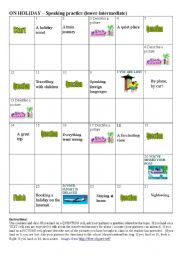 English Worksheet: On holiday