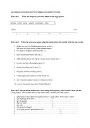 English Worksheet: Adverbs of Frequency in Simple Present Tense (word order)